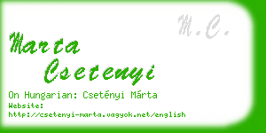 marta csetenyi business card